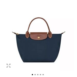 Longchamp Navy and Brown Tote Bag